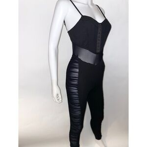 Ruched Mesh Jumpsuit